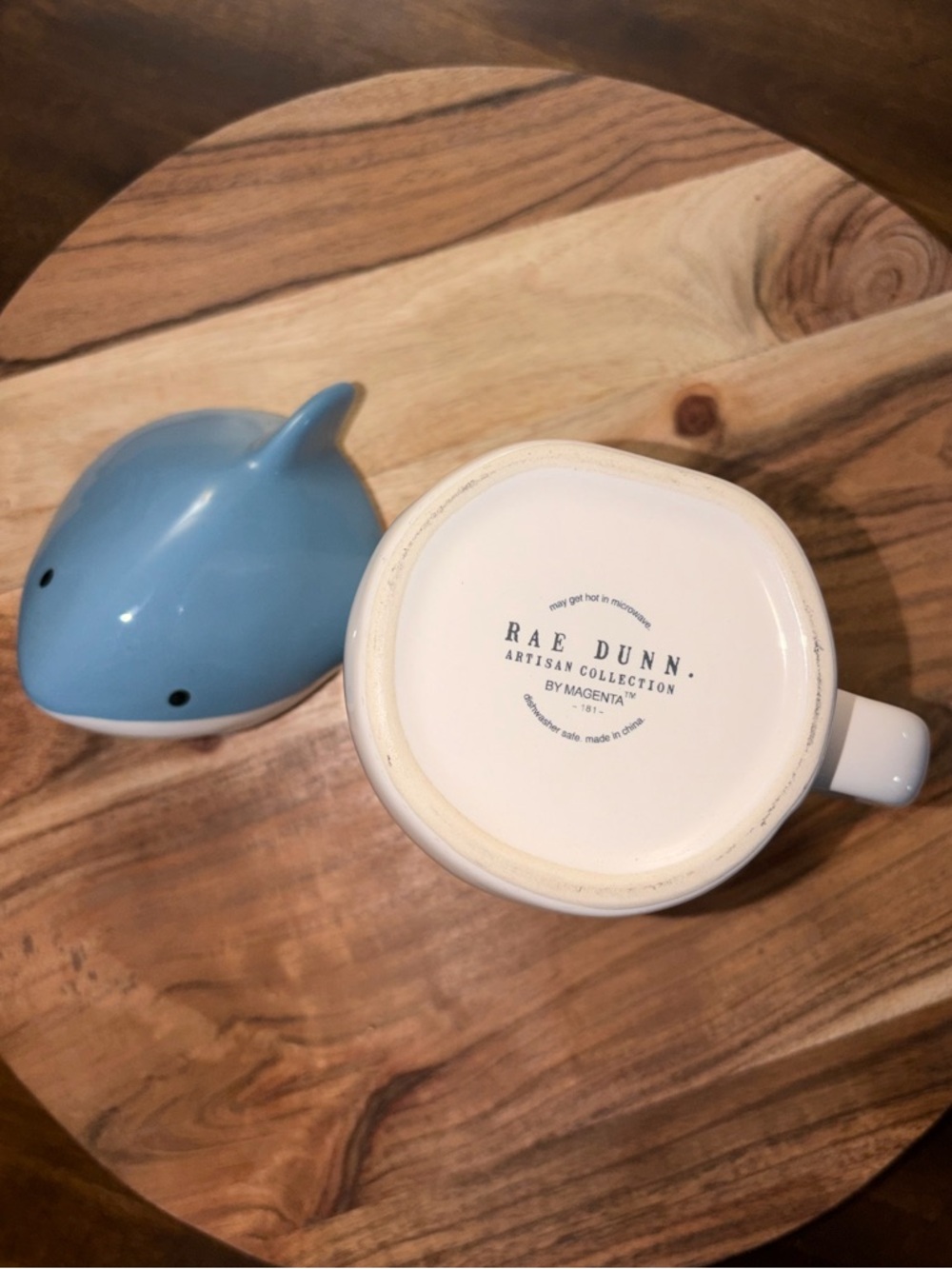 Rae Dunn Mommy Shark Mug with Blue Shark Topper - Picture 3 of 4